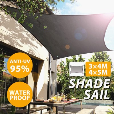 10x13ft /13x16ft Rectangle Waterproof Outdoor Courtyard Canopy Patio Swimming Pool Gazebo Canopy Shading UV Sun Shade Sail Shade Net Awning For Home Garden Decor   